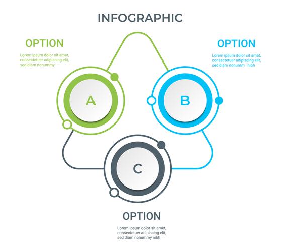 Business Infographic. Diagram with 3 steps, options, or processes. Infographics  template for presentation.  vector