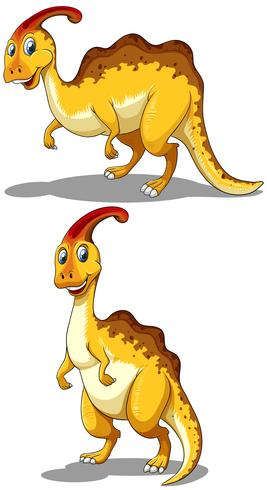 Parasaurolophus in two different poses vector