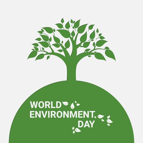 Green trees and leaf of spring or summer. Think green and Ecological. World environment day.  vector