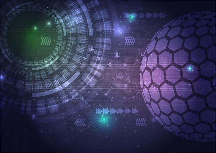 Digital technology circuit abstract background. Vector illustratio