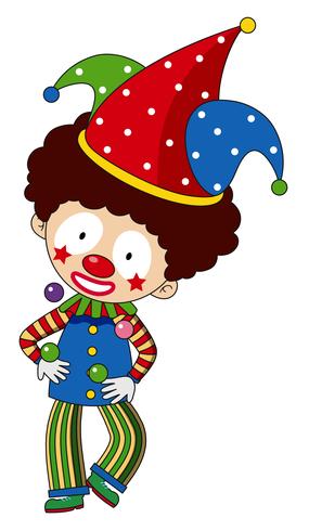 Happy clown with colorful hat vector