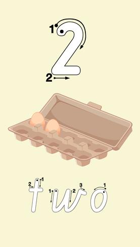 Guide to write number two vector