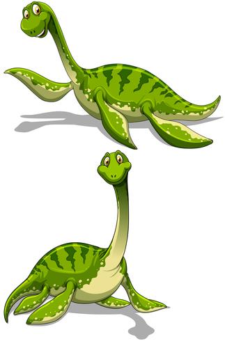 Dinosaurio verde con cuello largo. vector