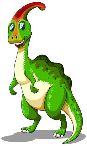 Green dinosaur looking happy vector