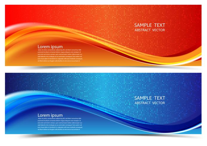 Red and blue color geometric abstract background banner with copy space, Vector illustration