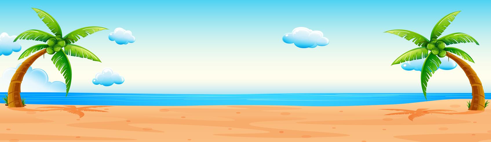 Scene with beach and ocean vector