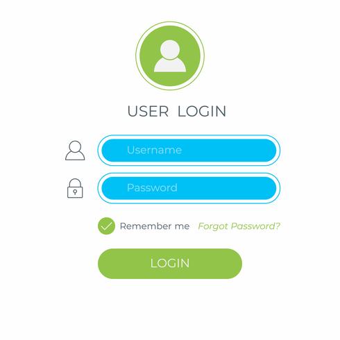 Iniciar sesión y registrarse en la interfaz de usuario. Sitio web de negocios moderno plantilla de interfaz de usuario. vector