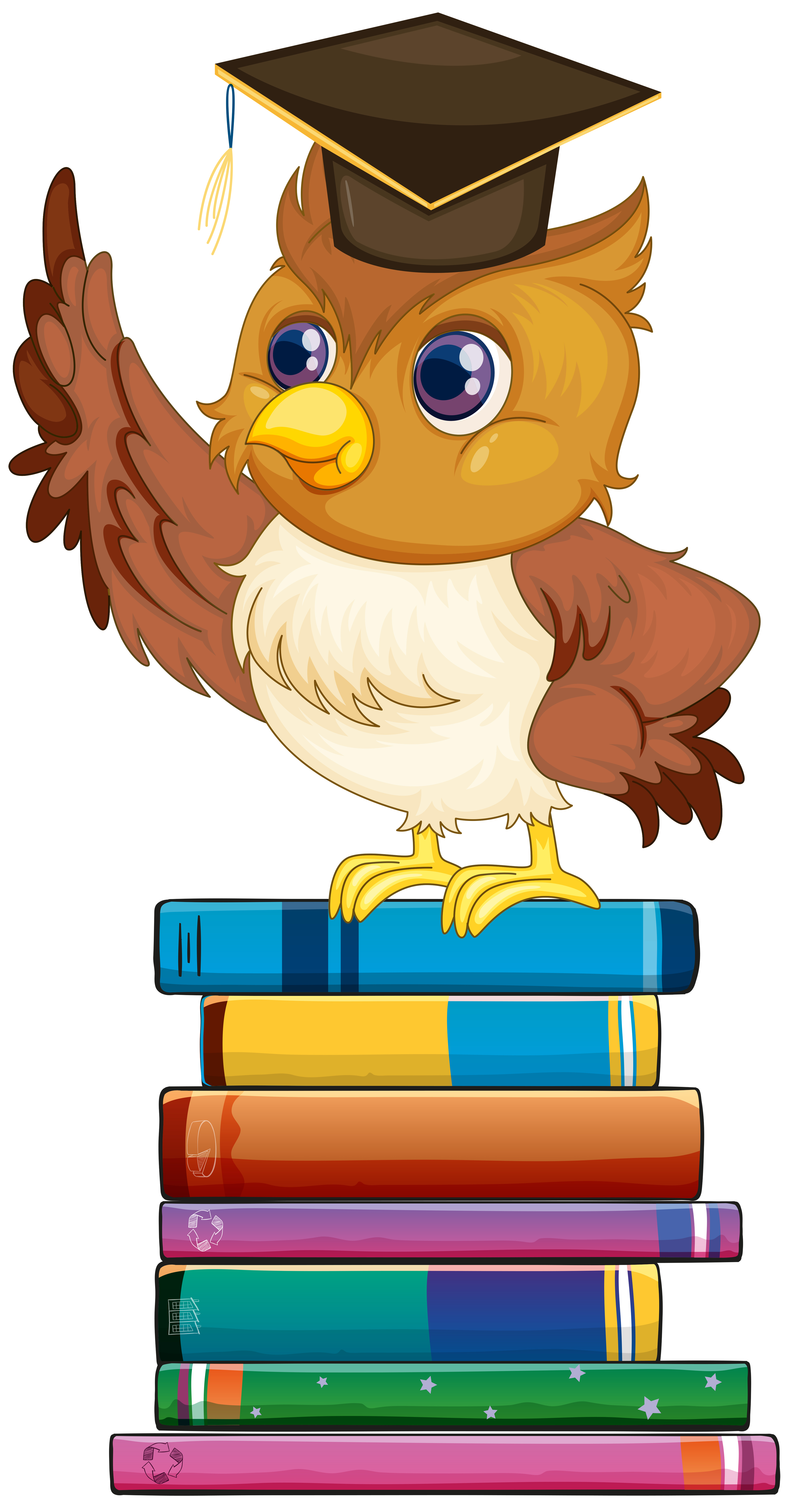 Owl and books 550076 Vector Art at Vecteezy