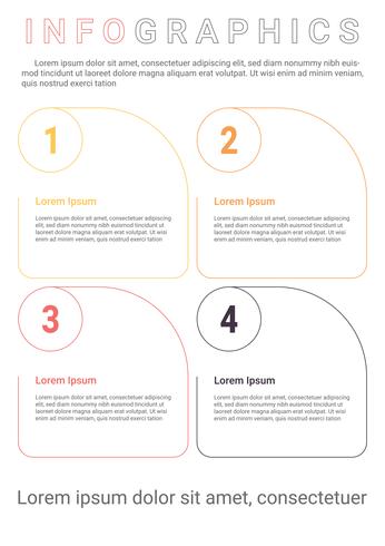 Diagrama de infografías con 4 pasos, opciones o procesos. Plantilla de negocio de vector para la presentación. Visualización de datos empresariales.