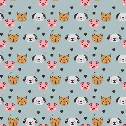 Childish Animal Pattern vector