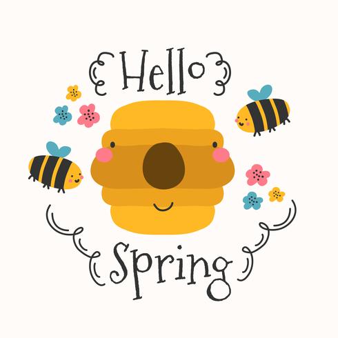 Hello Spring Background vector