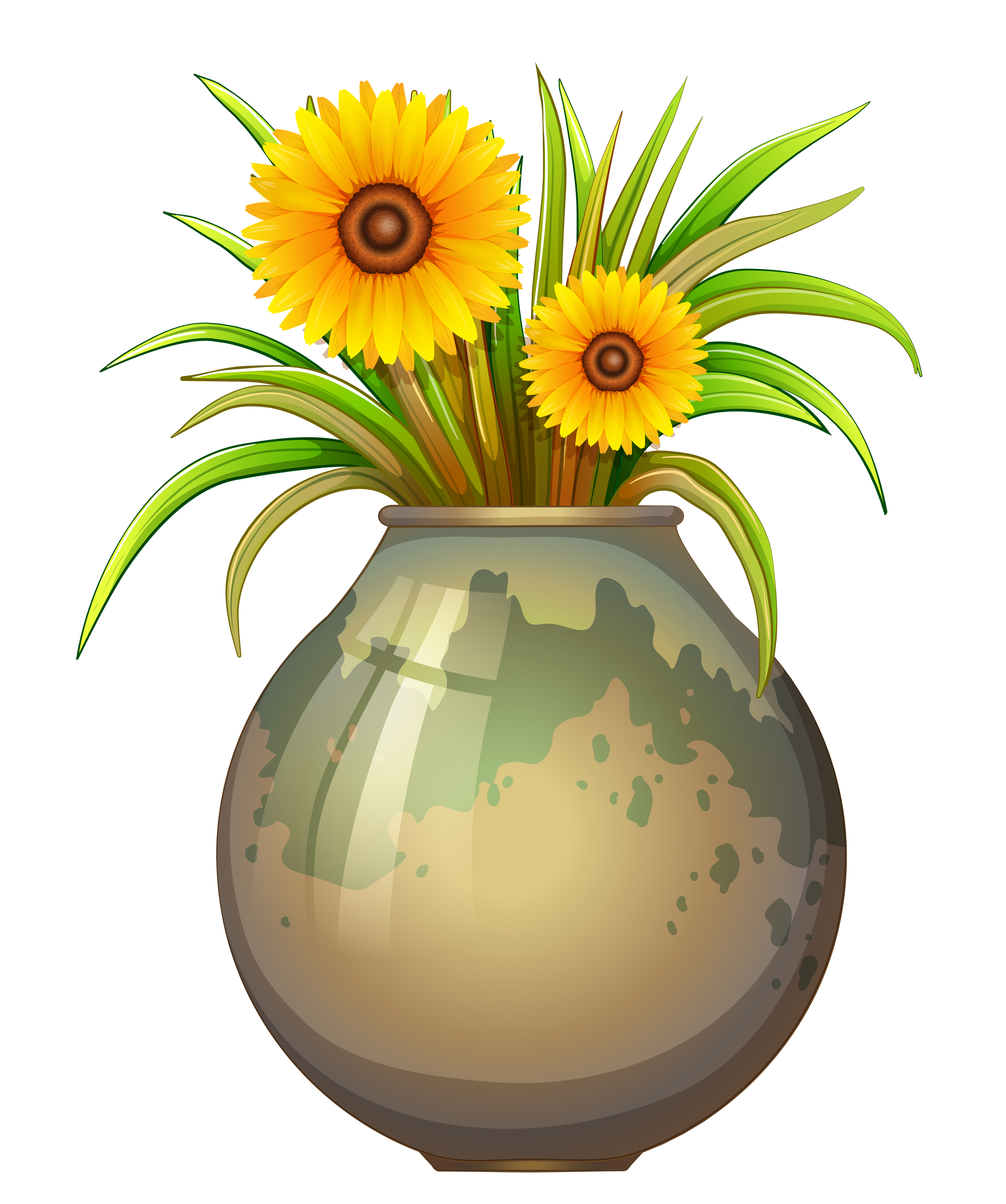 A pot  with yellow flowers  550142 Download Free Vectors  