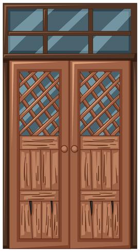 Old wooden door in bad condition vector