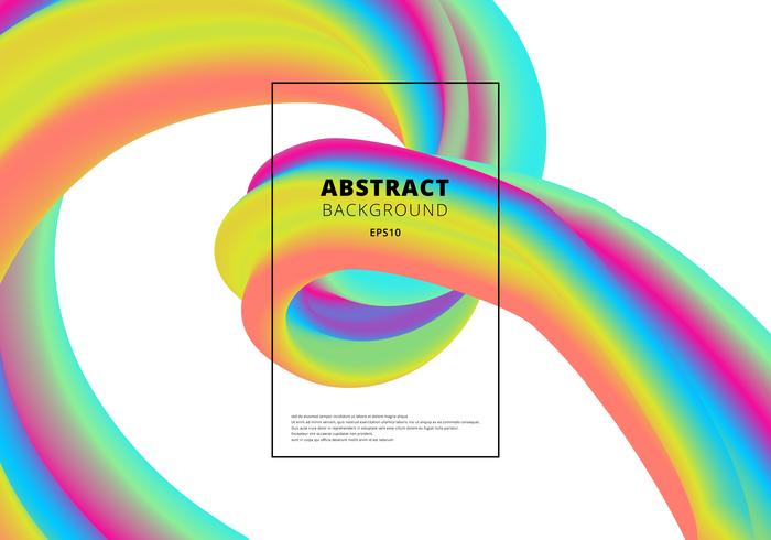 Abstract Vibrant Gradient Color 3d Fluid Shape On White Background