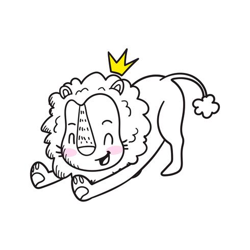 cute little tiger cartoon doodle vector