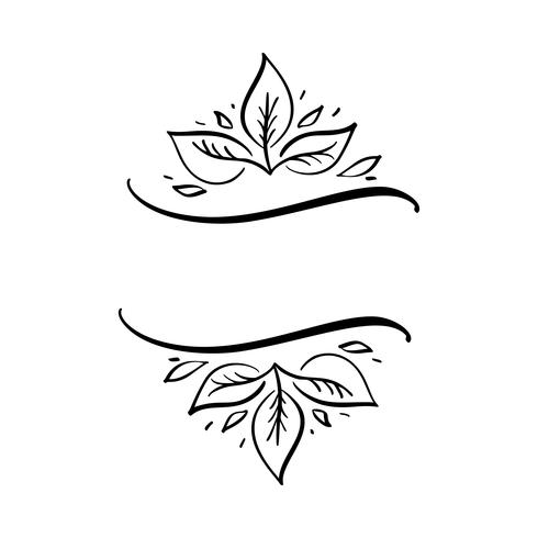 Autumn vector illustration leaves border frame with space text background. Black brush doodle sketch with gourds for thanksgiving day holiday