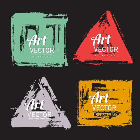 set of watercolor brush shape banner vector