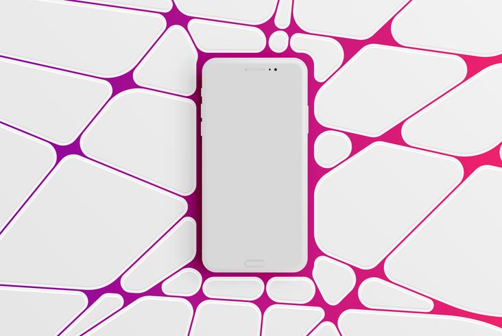 Colorful smartphone template for advertising, vector illustration