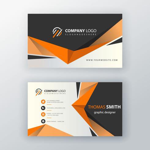 orange shape visit card vector