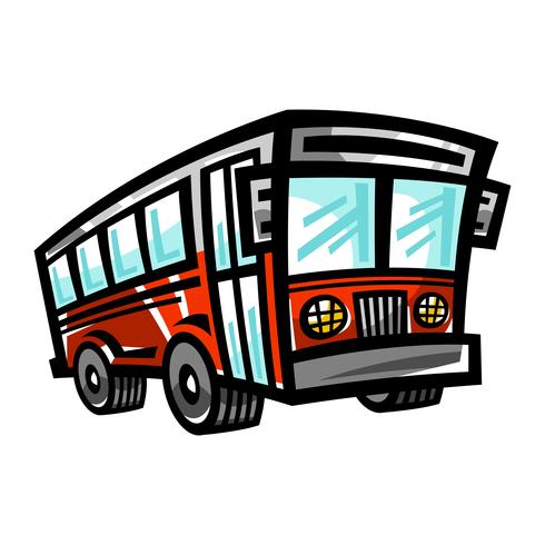 Icono de vector de ciudad autobús tránsito vehículo