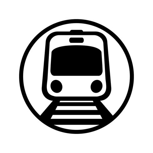 Icono de vector de metro tren ligero ferrocarril coche