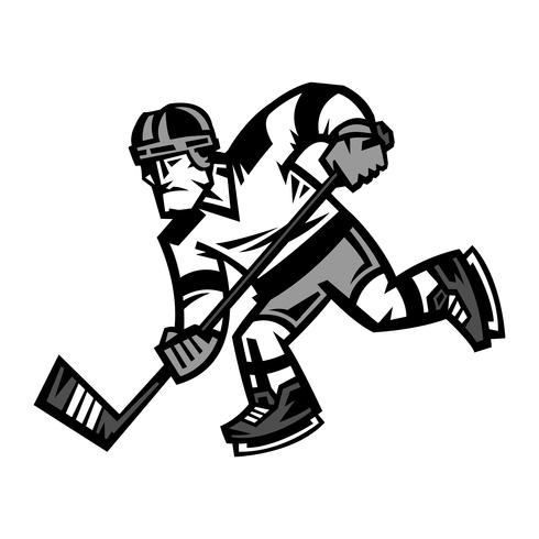 Ilustración de vector de jugador de hockey