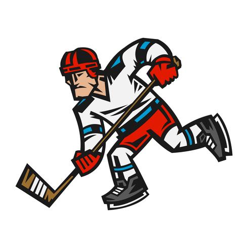 Ilustración de vector de jugador de hockey