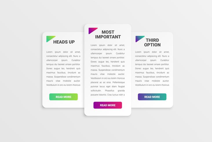 Colorful card template for web usage, vector illustration