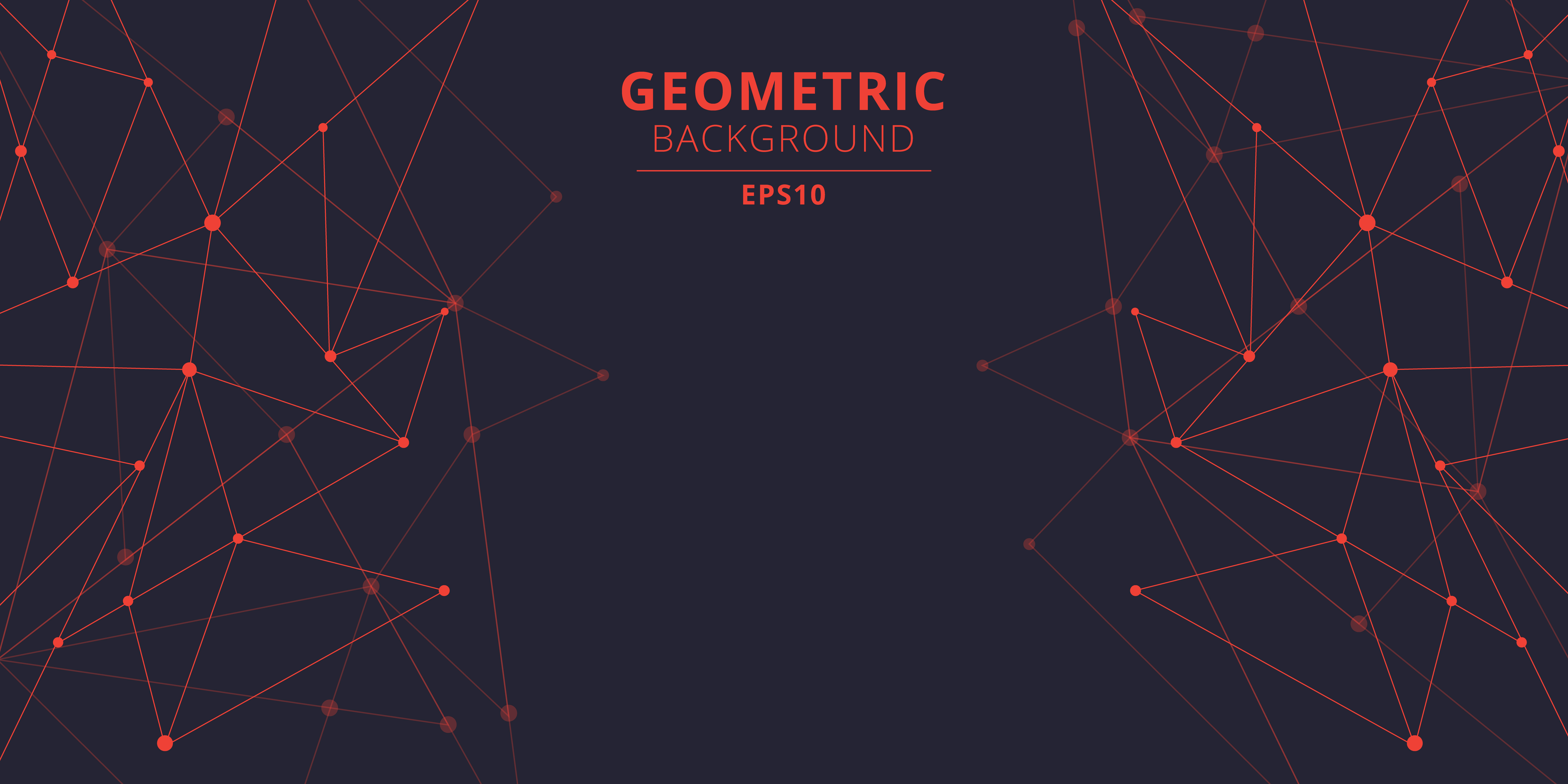 Technology abstract triangles shapes red color with connecting dots and