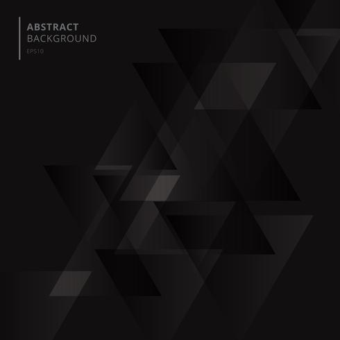 Abstract technology black geometric triangles shape overlapping background. vector
