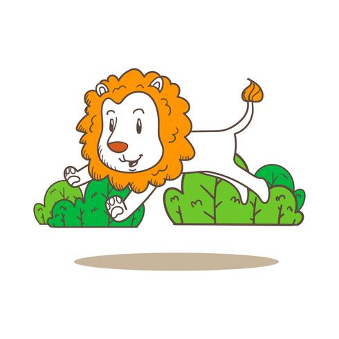 cute little tiger cartoon doodle vector