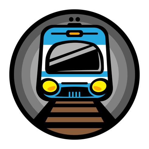 Icono de vector de metro tren ligero ferrocarril coche