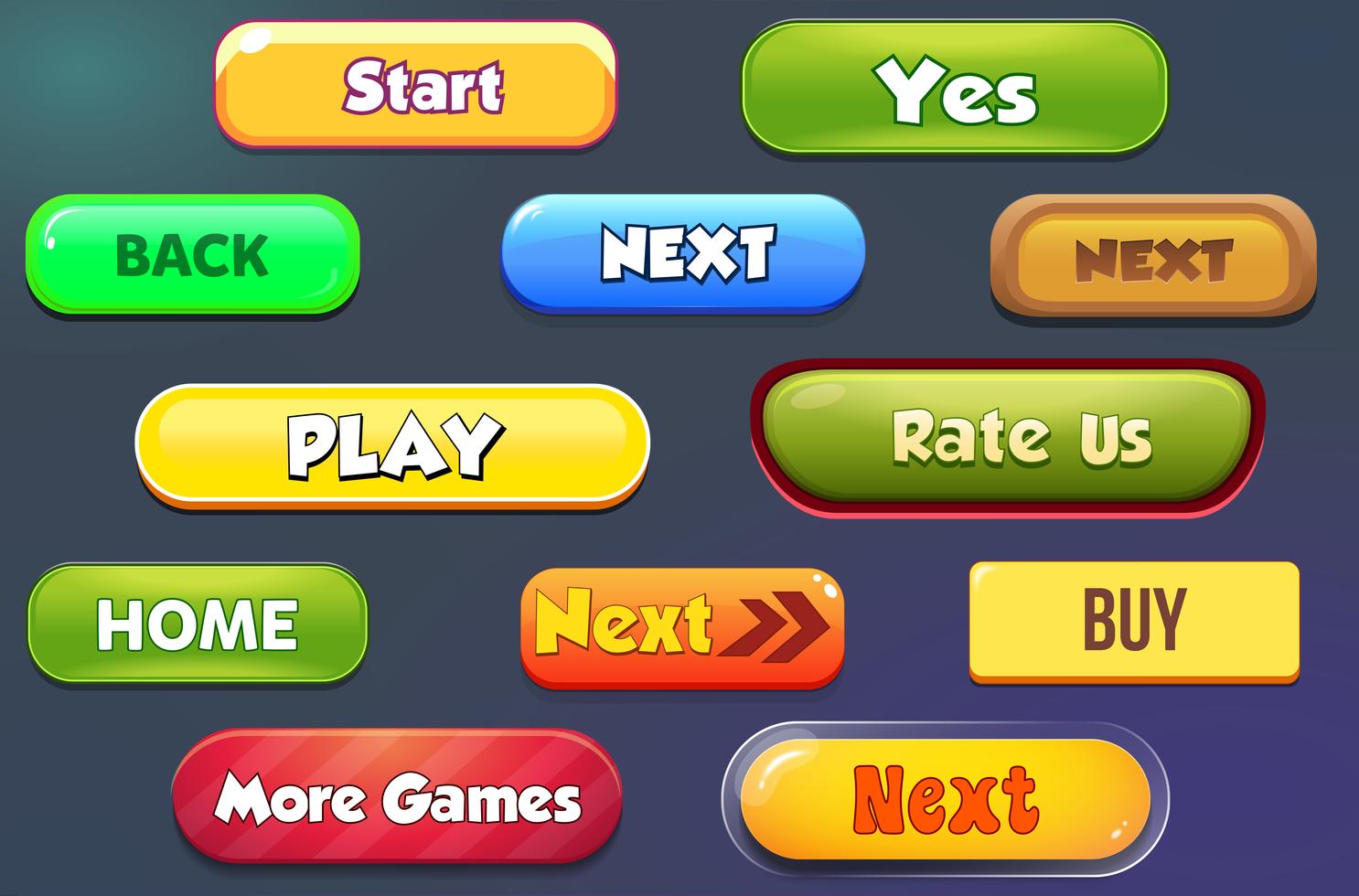 casual buttons for mobile games detail ui 550523 Vector Art at Vecteezy