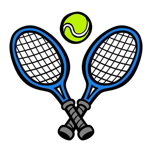 Raqueta de tenis y pelota de tenis vector