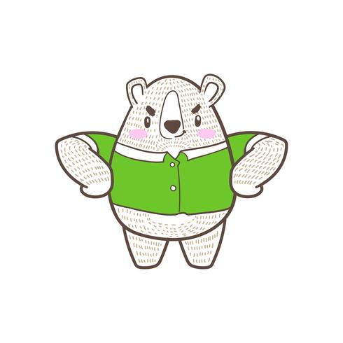 cute little bear cartoon doodle vector
