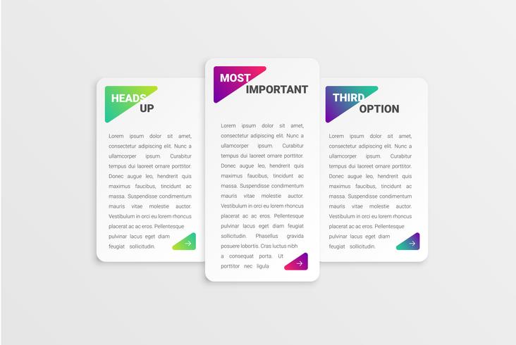 Colorful card template for web usage, vector illustration