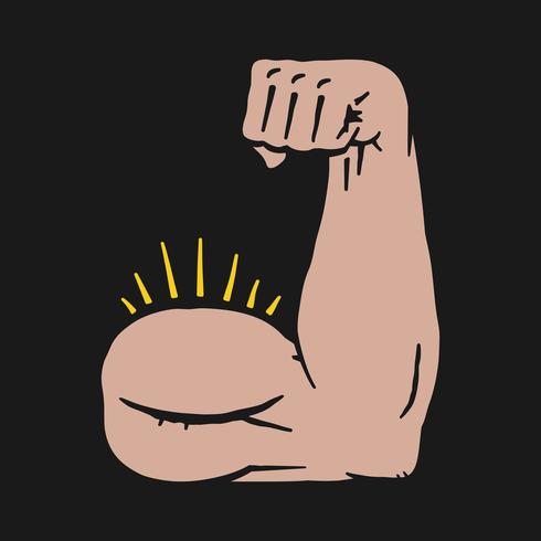 Strong Bodybuilder Biceps Flex Arm Vector Icon