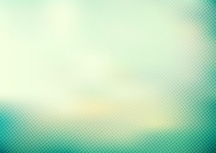 Abstract green mint turquoise color smooth blurred background and dots pattern halftone style. vector