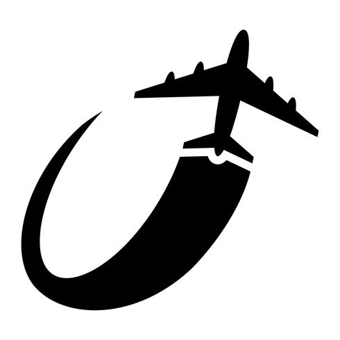 Airplane Flying Vector Icon