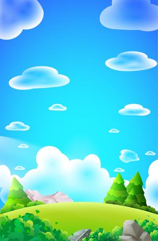 Cartoon forest hill portrait vector nature background 550660 Vector Art