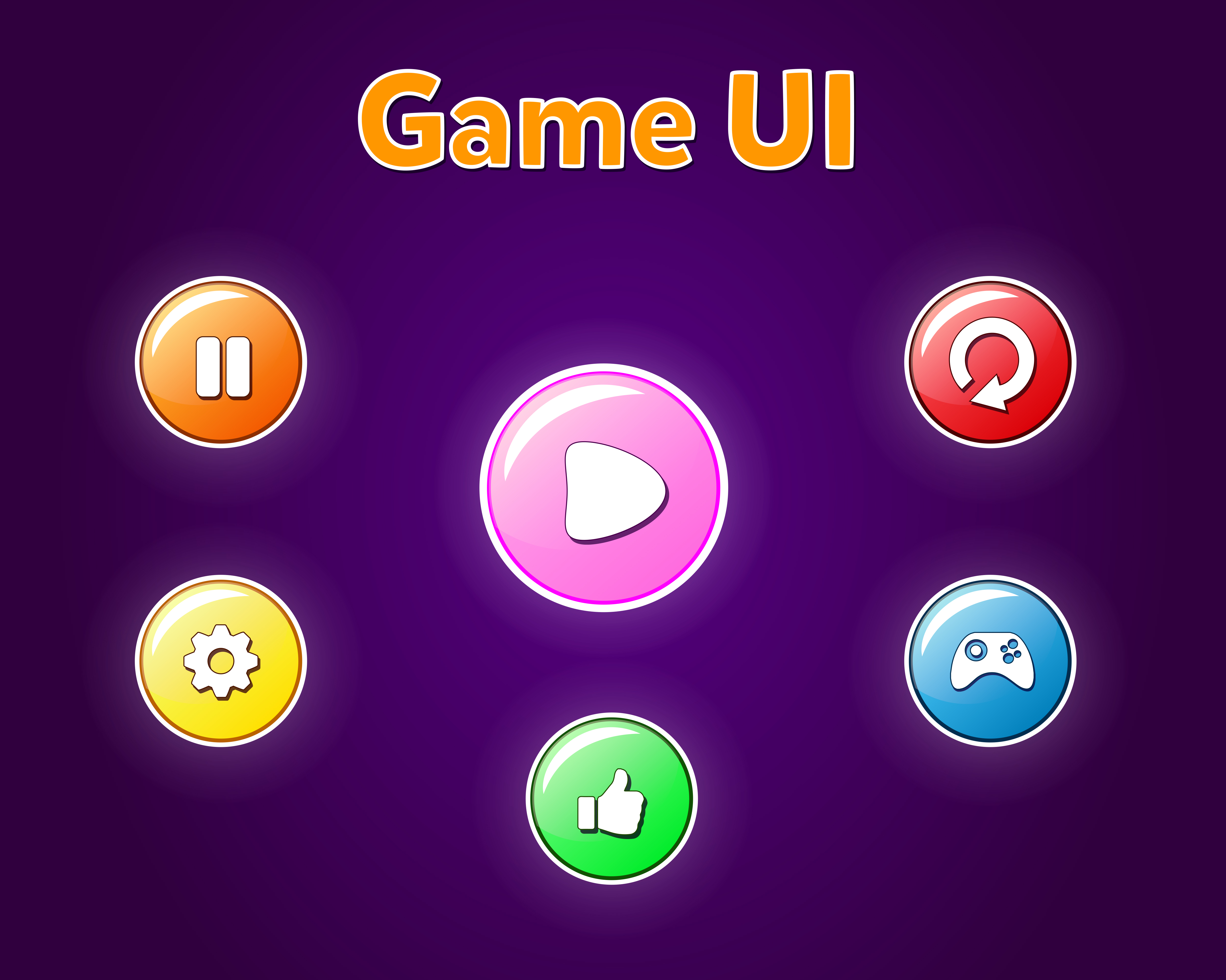 Buttons For Mobile Games Detail Ui Vector Art At Vecteezy