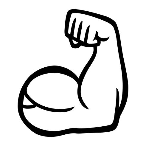 Strong Bodybuilder Biceps Flex Arm Vector Icon 550721 Vector Art at ...