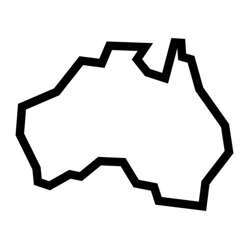 Australia mapa geografía forma vector icono