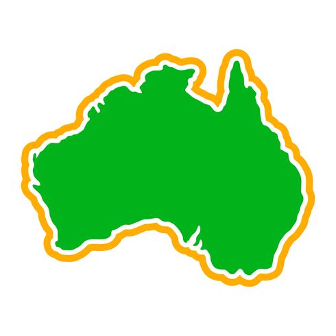 Australia mapa geografía forma vector icono