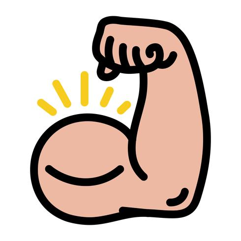 Strong Bodybuilder Biceps Flex Arm Vector Icon