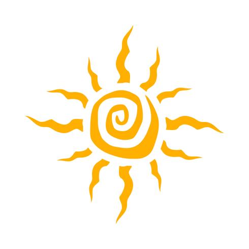 Tribal Sun Spiral Vector Icon