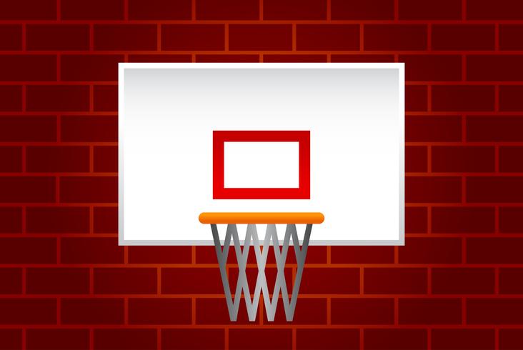 Cartoon vector basketball and net