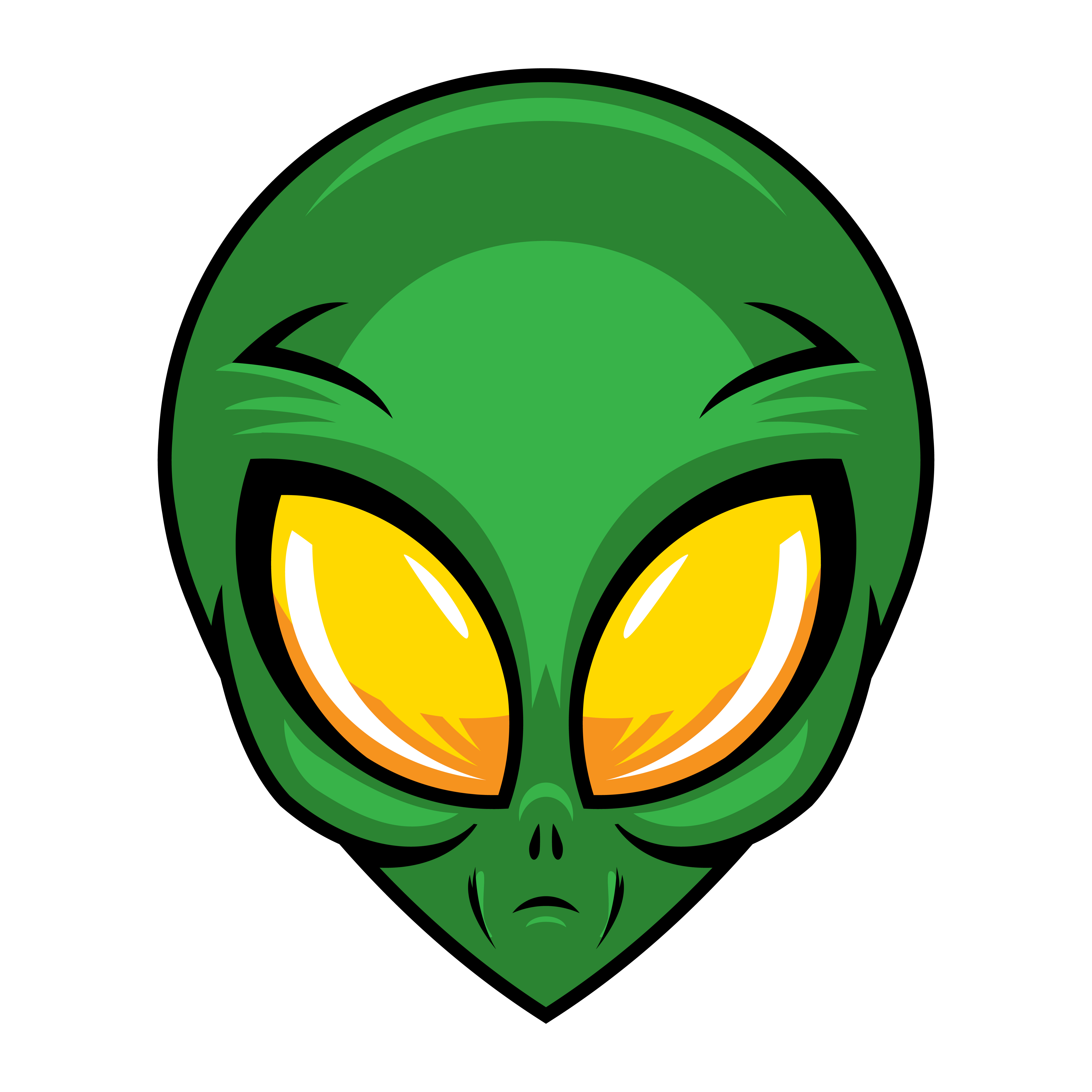 Alien hoofd vectorillustratie - Download Free Vectors, Vector Bestanden