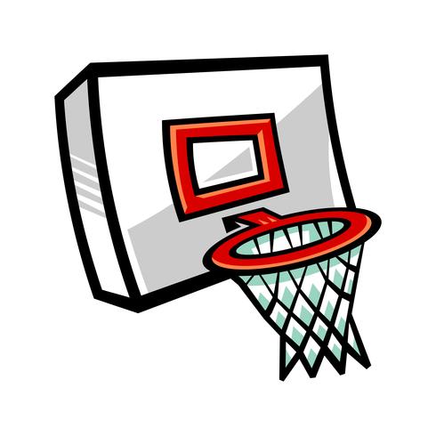 Cartoon vector basketball and net