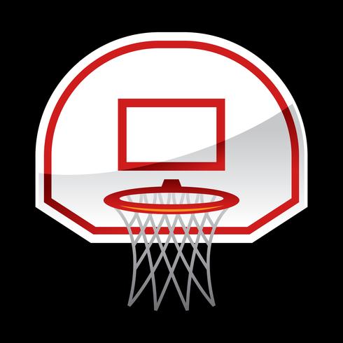 Cartoon vector basketball and net